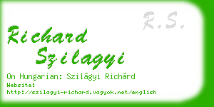 richard szilagyi business card
