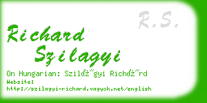 richard szilagyi business card